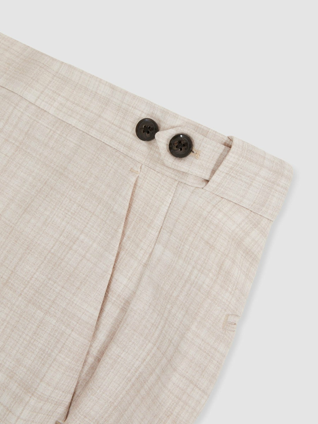 Check Regular-Fit Suit Trousers in Stone | Reiss Men Featured