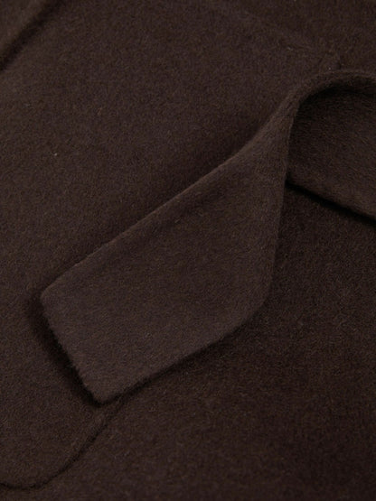 Petite Wool Blend Double Breasted Blindseam Coat in Chocolate | Reiss Women New