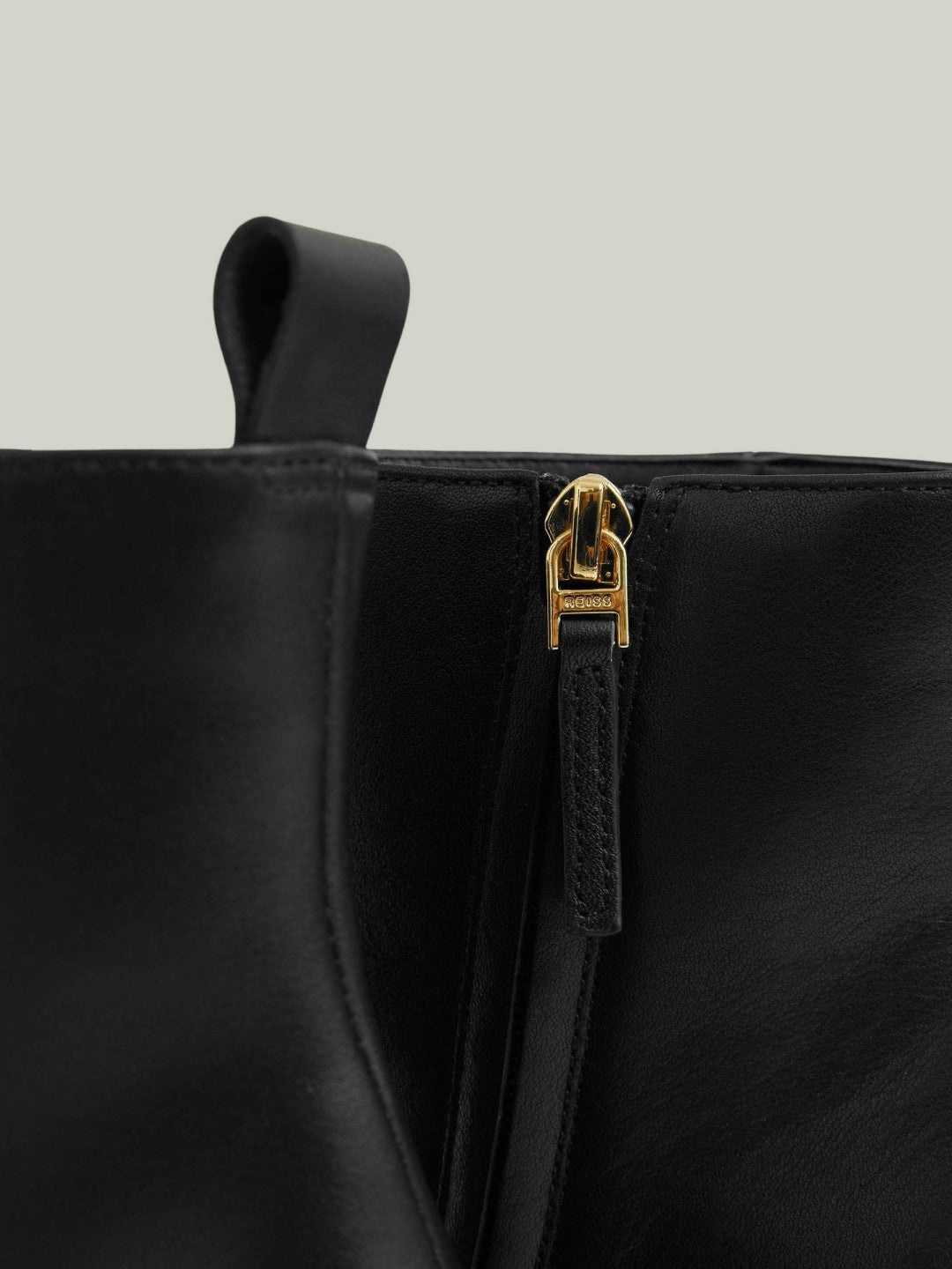Leather Blocked Heel Ankle Boots in Black | Reiss Women Best Seller