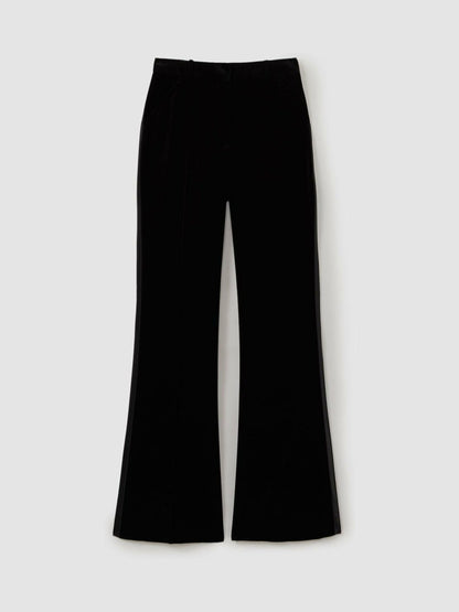 Velvet Flared Suit Trousers in Black | Reiss Women Recommended