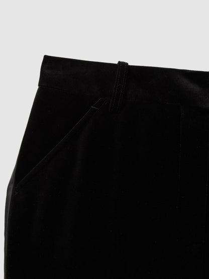 Velvet Flared Suit Trousers in Black | Reiss Women Recommended