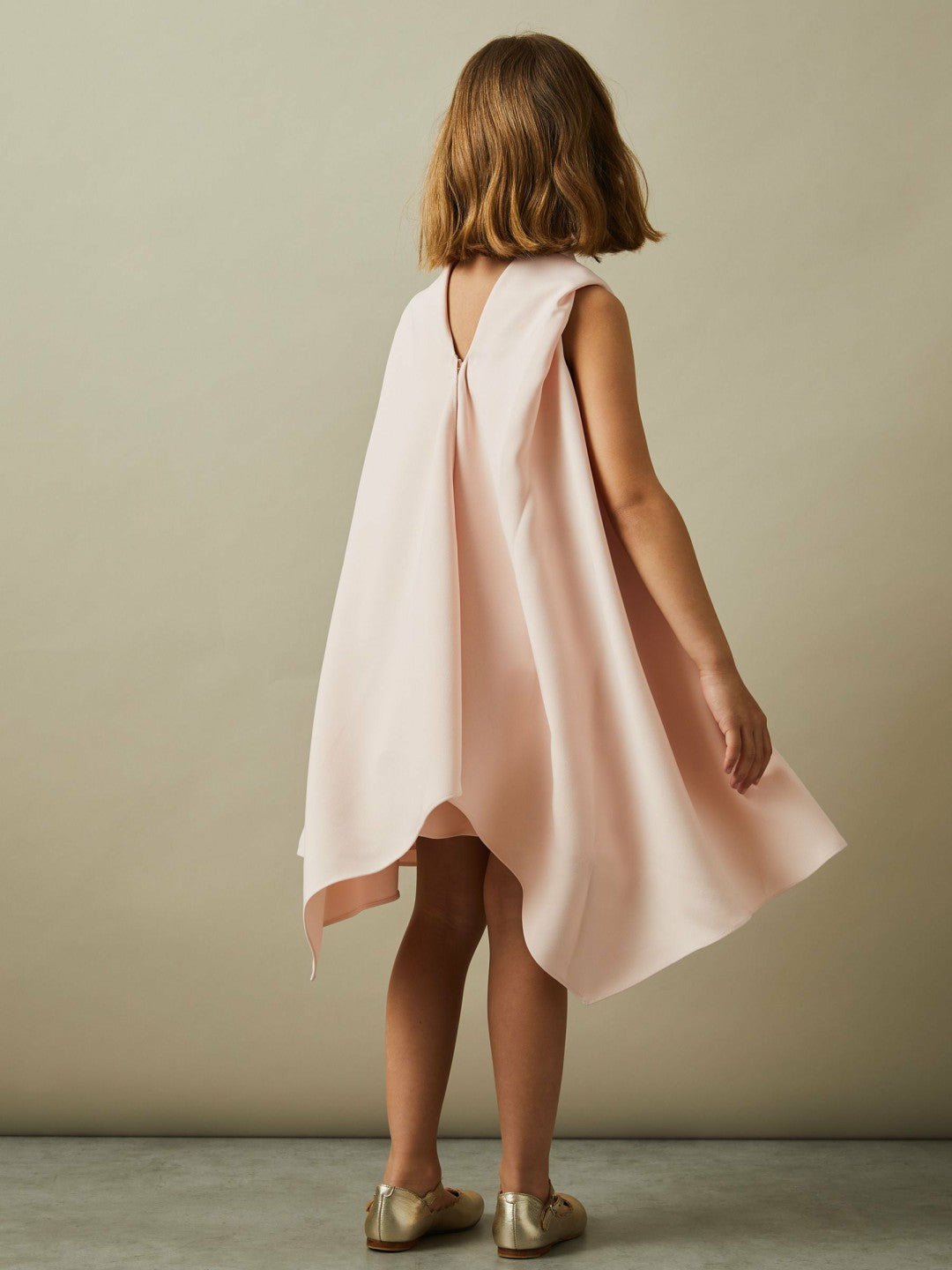 9-13 yrs High-Neck Drape Back Dress in Pink | Reiss Children & Baby New