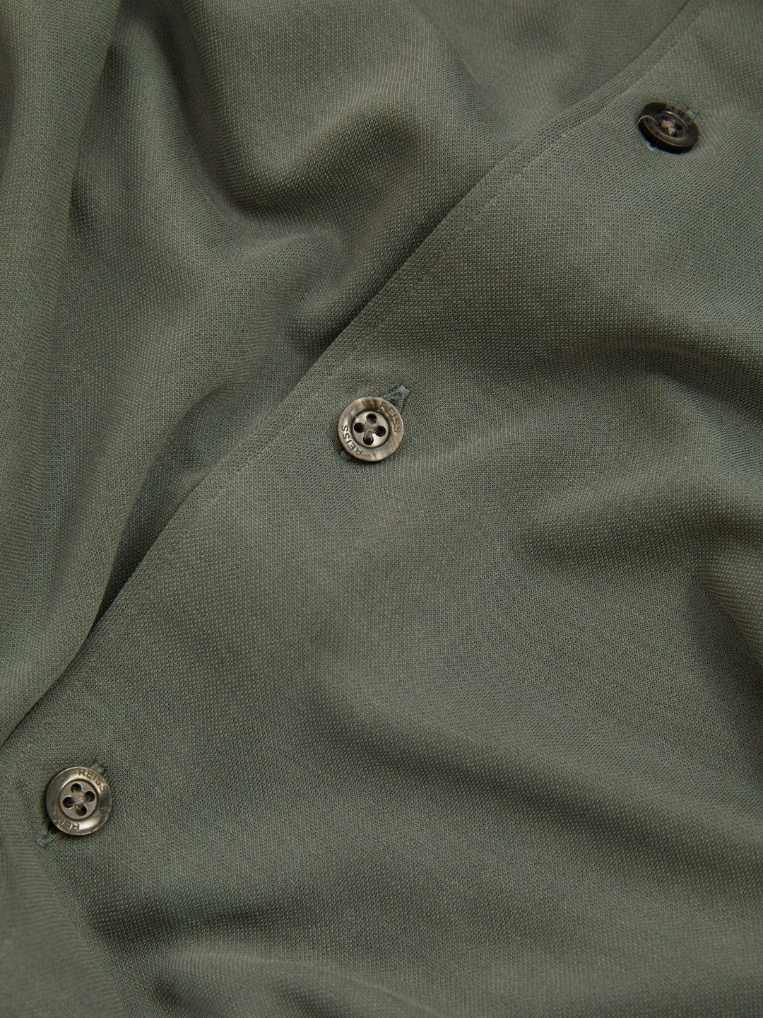 Modal Blend Cutaway Collar Shirt in Green Smoke | Reiss Men Signature