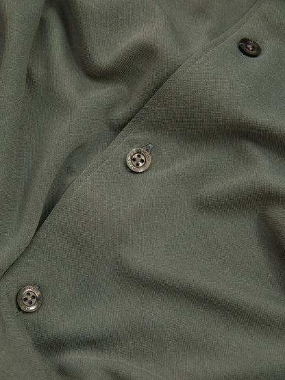 Modal Blend Cutaway Collar Shirt in Green Smoke | Reiss Men Signature