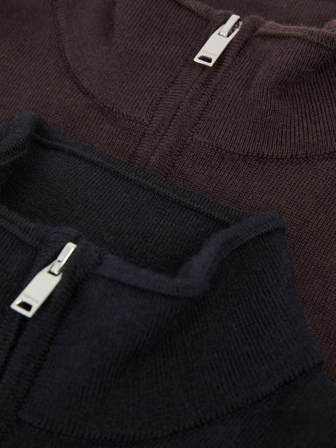 3-9 yrs Two Pack Of Merino Wool Zip-Neck Jumpers in Navy/Dark Bordeaux | Reiss Children & Baby Best Seller