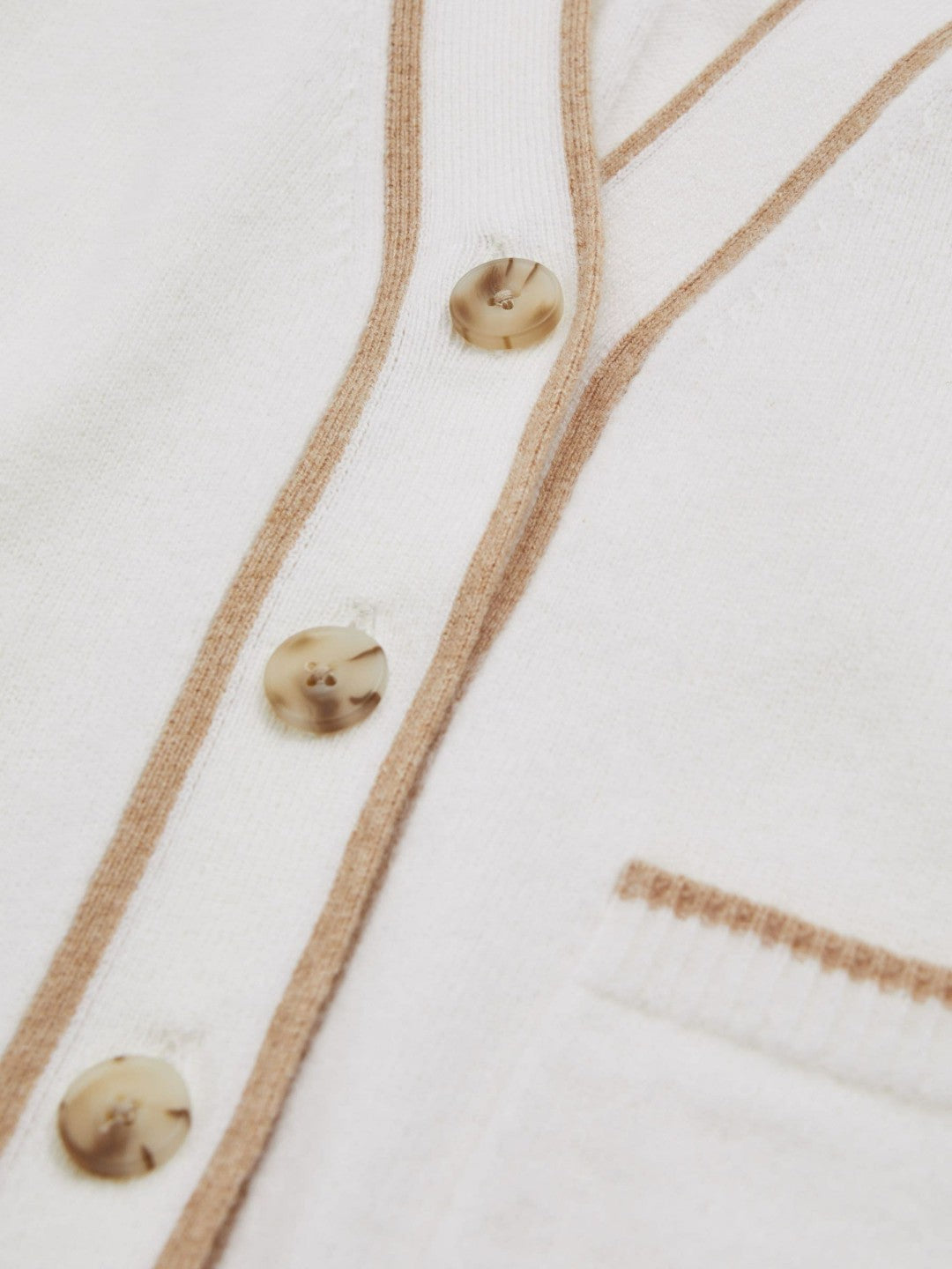 9-13 yrs Wool-Blend Stripe-Detail Cardigan With Cashmere in Cream | Reiss Children & Baby Exclusive