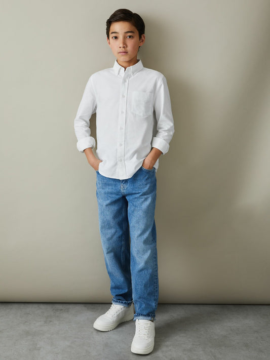 3-9 yrs Button Down Oxford Shirt in White | Reiss Children & Baby Popular