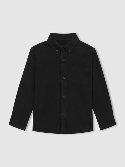 3-9 yrs Button Down Oxford Shirt in Black | Reiss Children & Baby New
