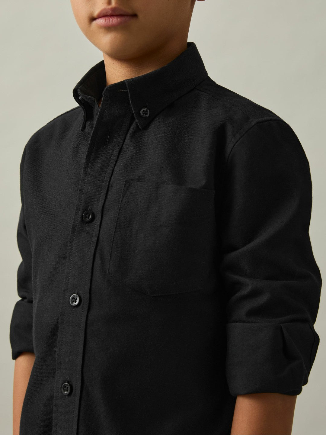 3-9 yrs Button Down Oxford Shirt in Black | Reiss Children & Baby New