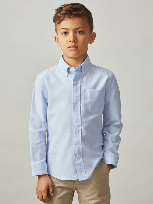 3-9 yrs Button Down Oxford Shirt in Soft Blue | Reiss Children & Baby Best Seller