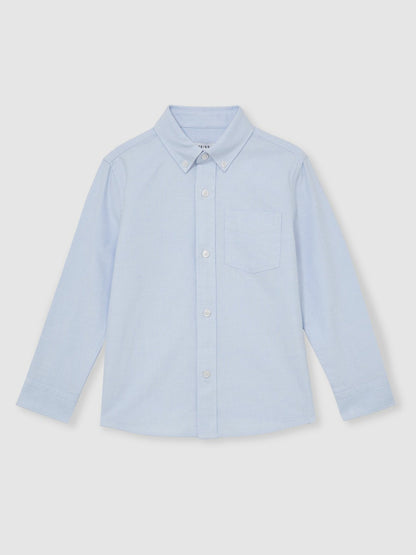 9-13 yrs Button Down Oxford Shirt in Soft Blue | Reiss Children & Baby Exclusive