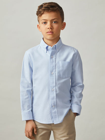 9-13 yrs Button Down Oxford Shirt in Soft Blue | Reiss Children & Baby Exclusive