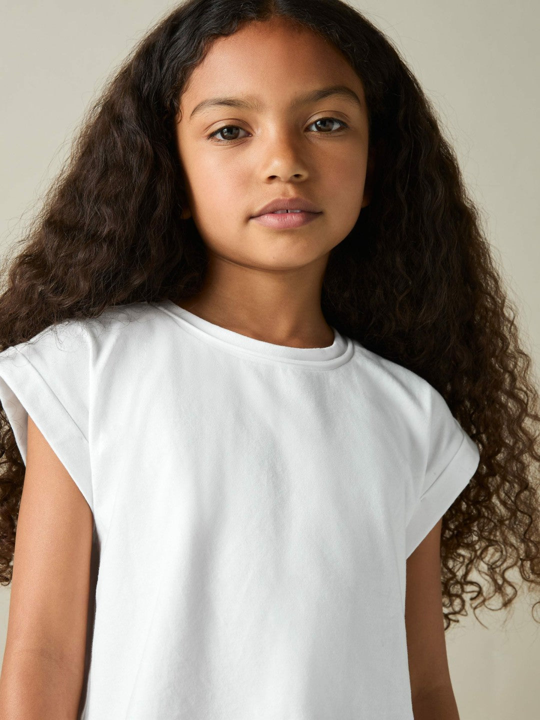 9-13 yrs Cotton-Jersey Cropped T-Shirt in White | Reiss Children & Baby Premium