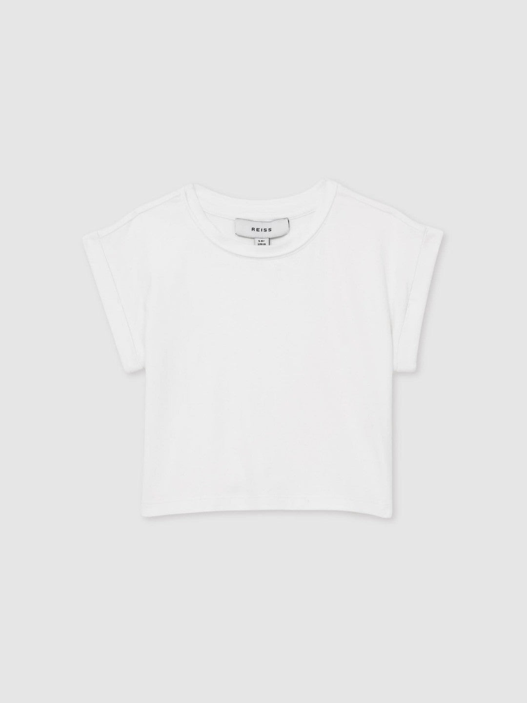 9-13 yrs Cotton-Jersey Cropped T-Shirt in White | Reiss Children & Baby Premium