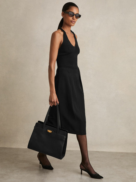Tailored Midi Suit Skirt in Black | Reiss Women Best Seller