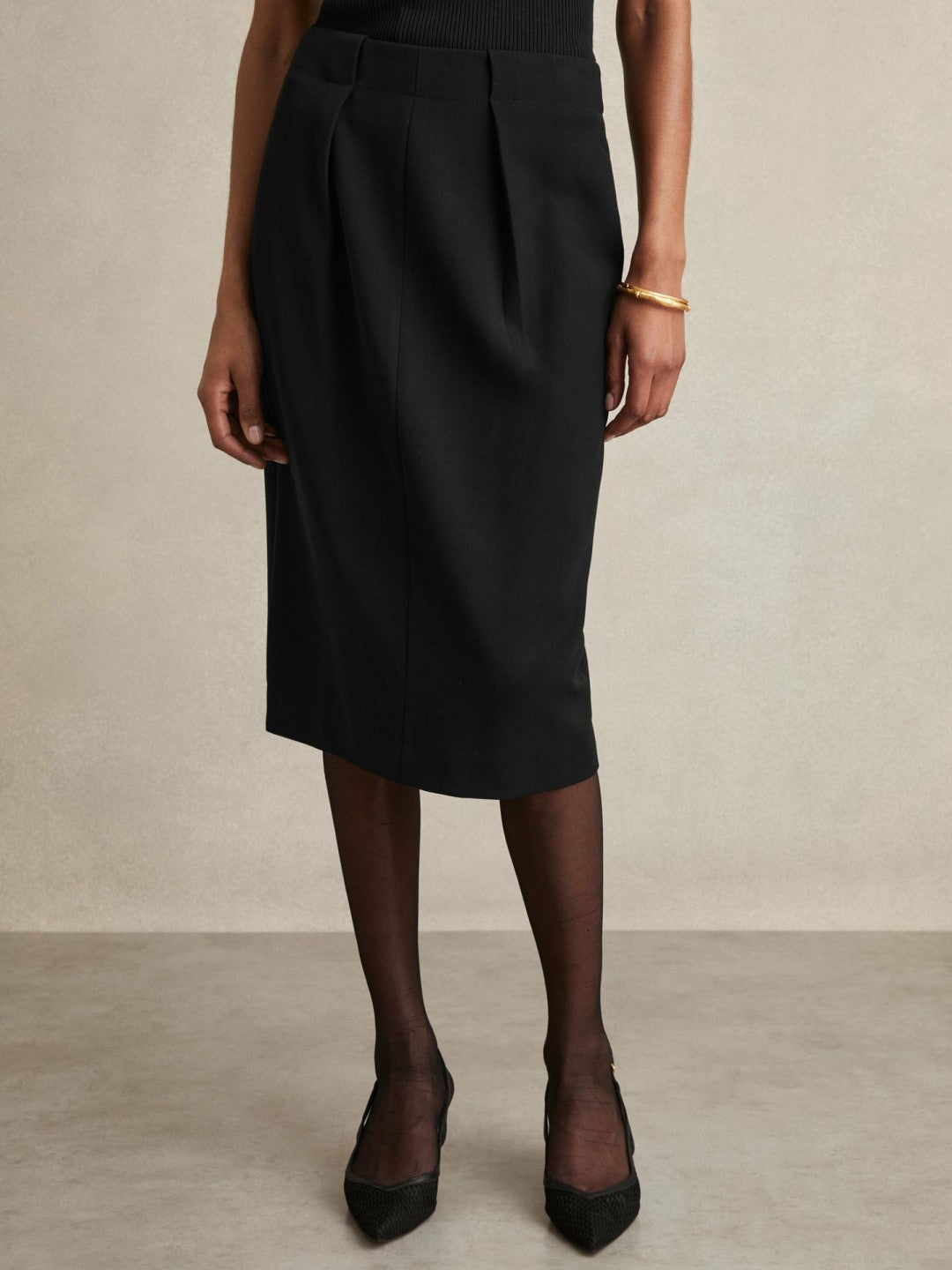 Tailored Midi Suit Skirt in Black | Reiss Women Best Seller