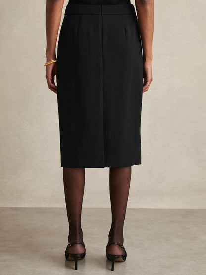 Tailored Midi Suit Skirt in Black | Reiss Women Best Seller