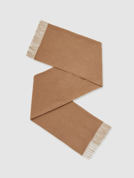 Wool-Cashmere Scarf in Biscuit | Reiss Women Popular