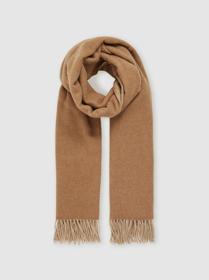 Wool-Cashmere Scarf in Biscuit | Reiss Women Popular