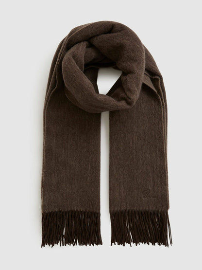 Wool-Cashmere Scarf in Chocolate | Reiss Women Recommended