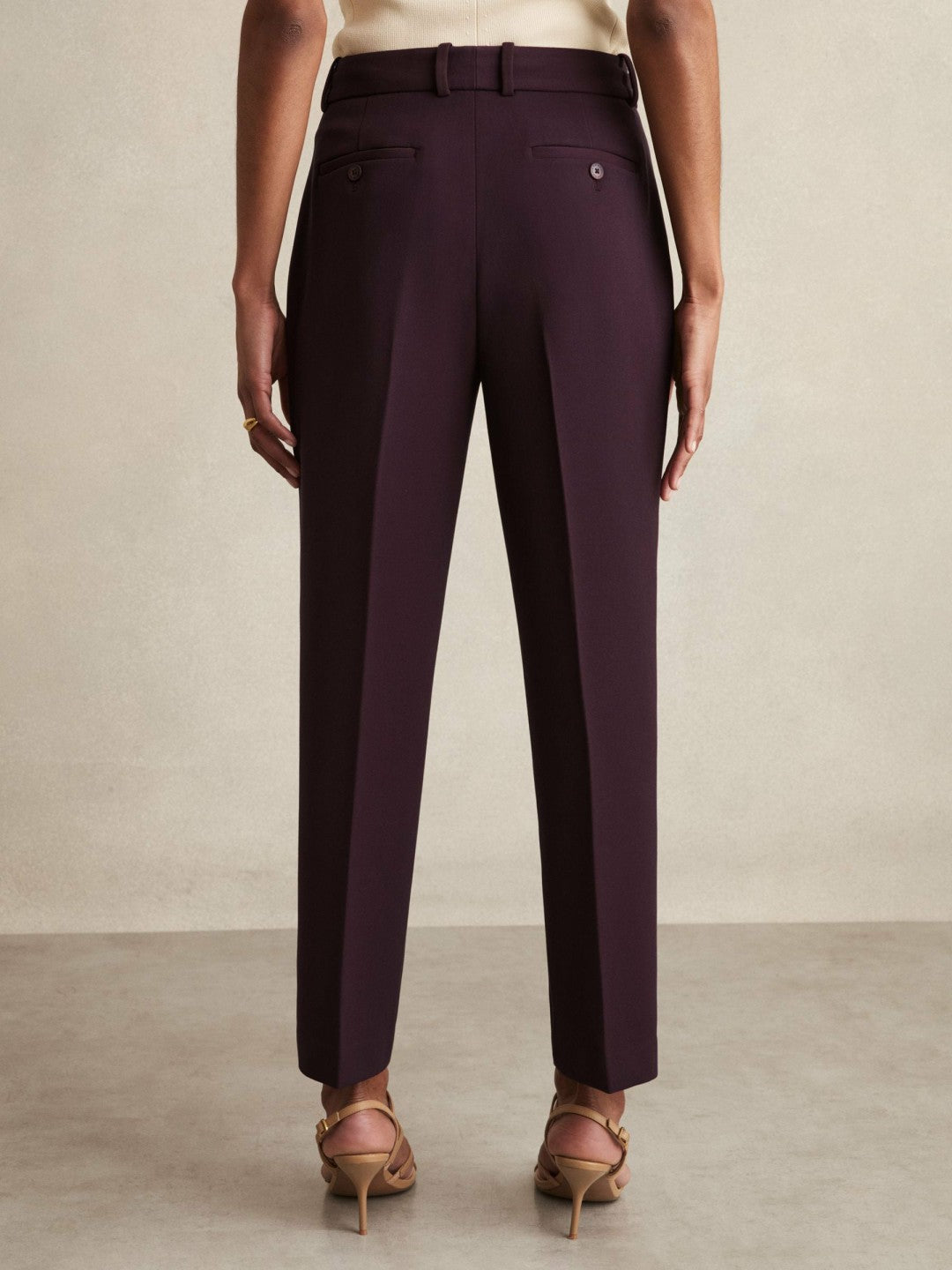 Petite Slim Fit Suit Trousers in Berry | Reiss Women Popular