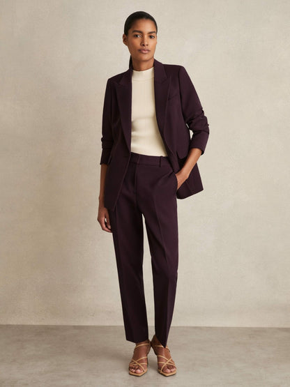 Petite Slim Fit Suit Trousers in Berry | Reiss Women Popular