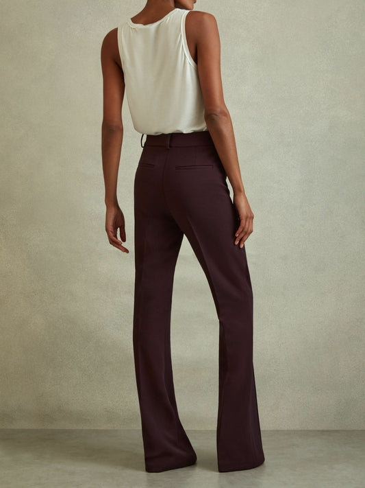 Petite Flared Suit Trousers in Berry | Reiss Women Best Seller