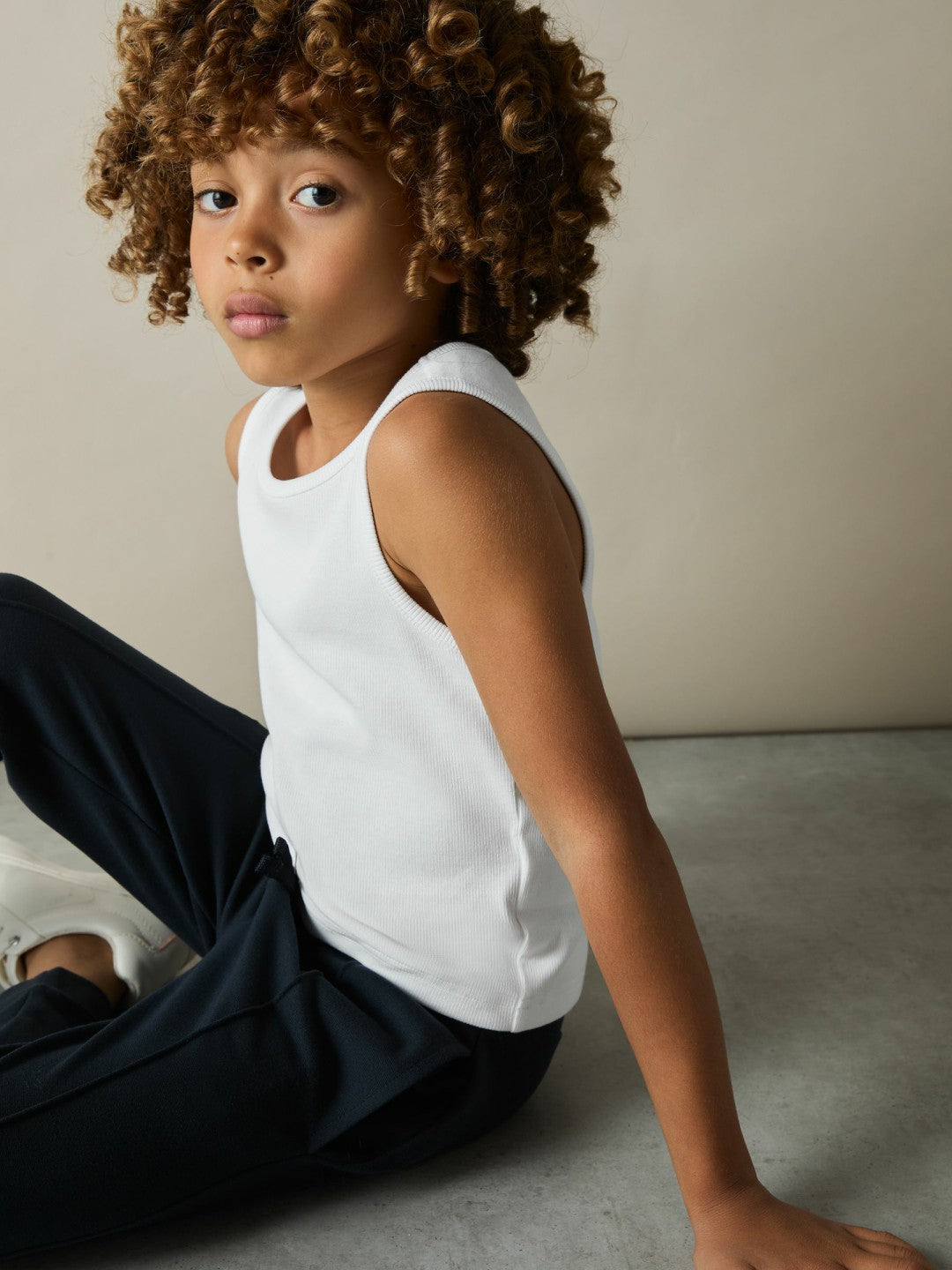 3-9 yrs Cotton Stretch Ribbed Vest 3 Pack in White | Reiss Children & Baby Trending