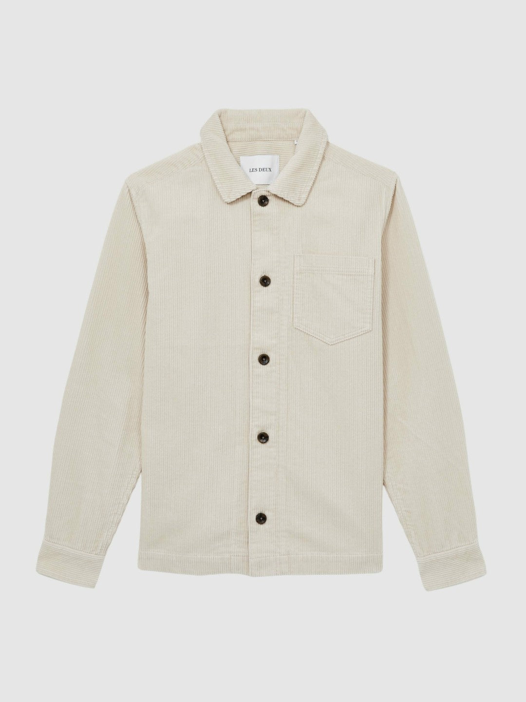 Les Deux Cotton Corduroy Overshirt in Ivory | Reiss Men Recommended