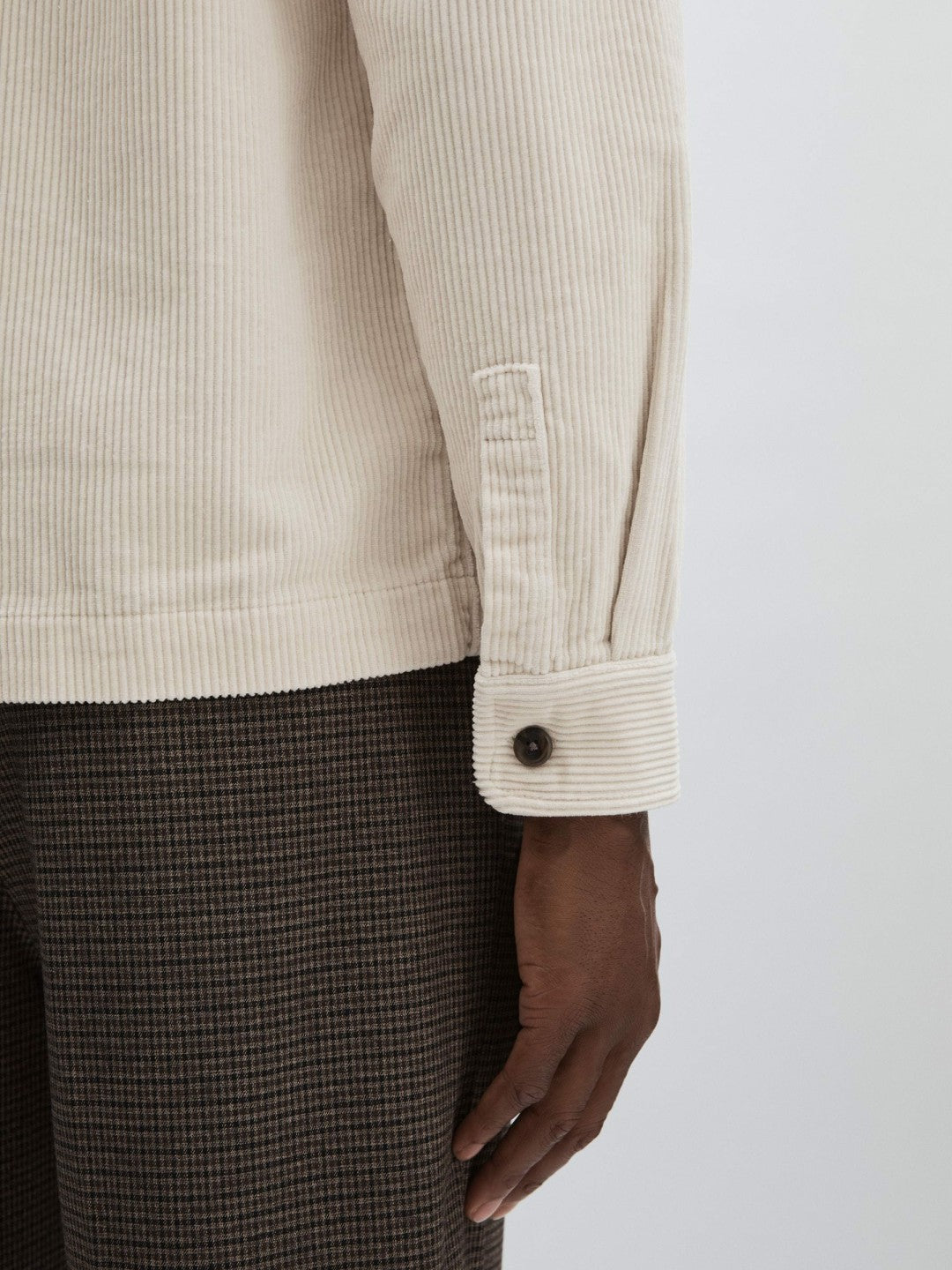 Les Deux Cotton Corduroy Overshirt in Ivory | Reiss Men Recommended