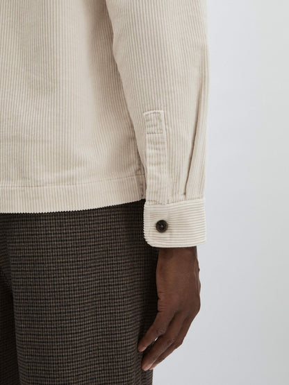 Les Deux Cotton Corduroy Overshirt in Ivory | Reiss Men Recommended