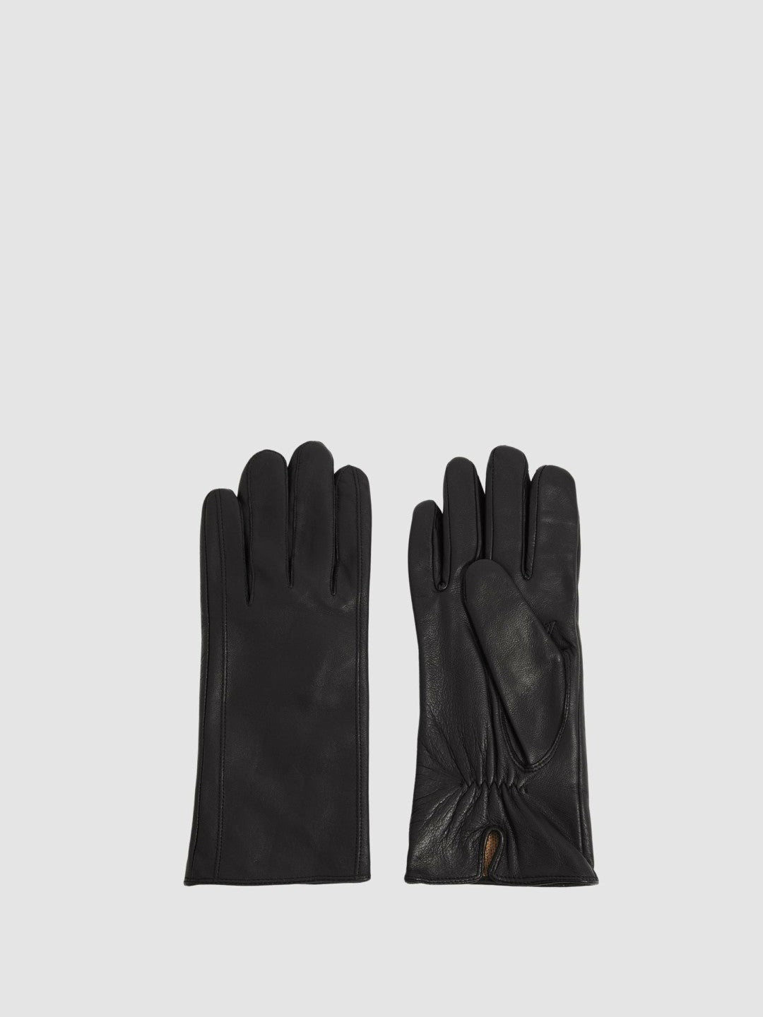 Leather Gloves in Black | Reiss Women New