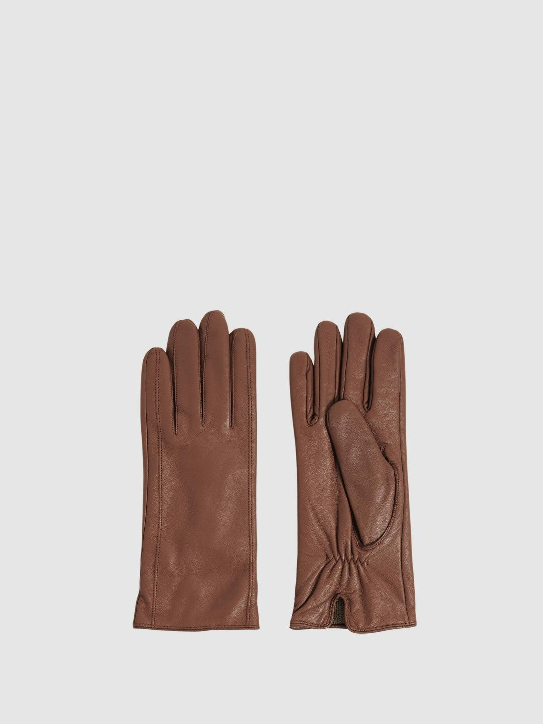 Leather Gloves in Tan | Reiss Women New