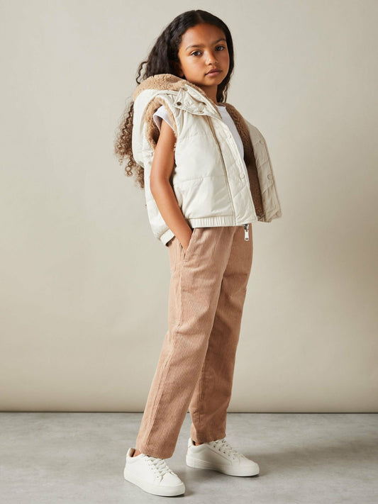 4-9 yrs Reversible Quilted Borg Gilet in Brown | Reiss Children & Baby Popular