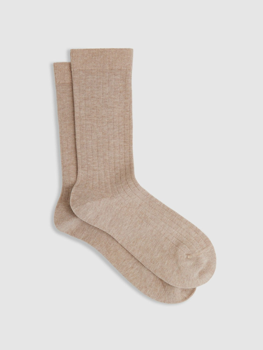 Cotton Blend Ribbed Loafer Socks in Oatmeal | Reiss Women Recommended