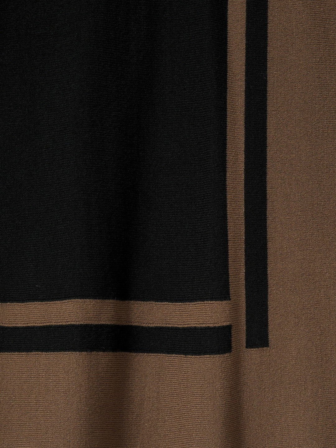 Colourblock Roll Neck Split Hem Jumper in Black/Mink | Reiss Women Featured
