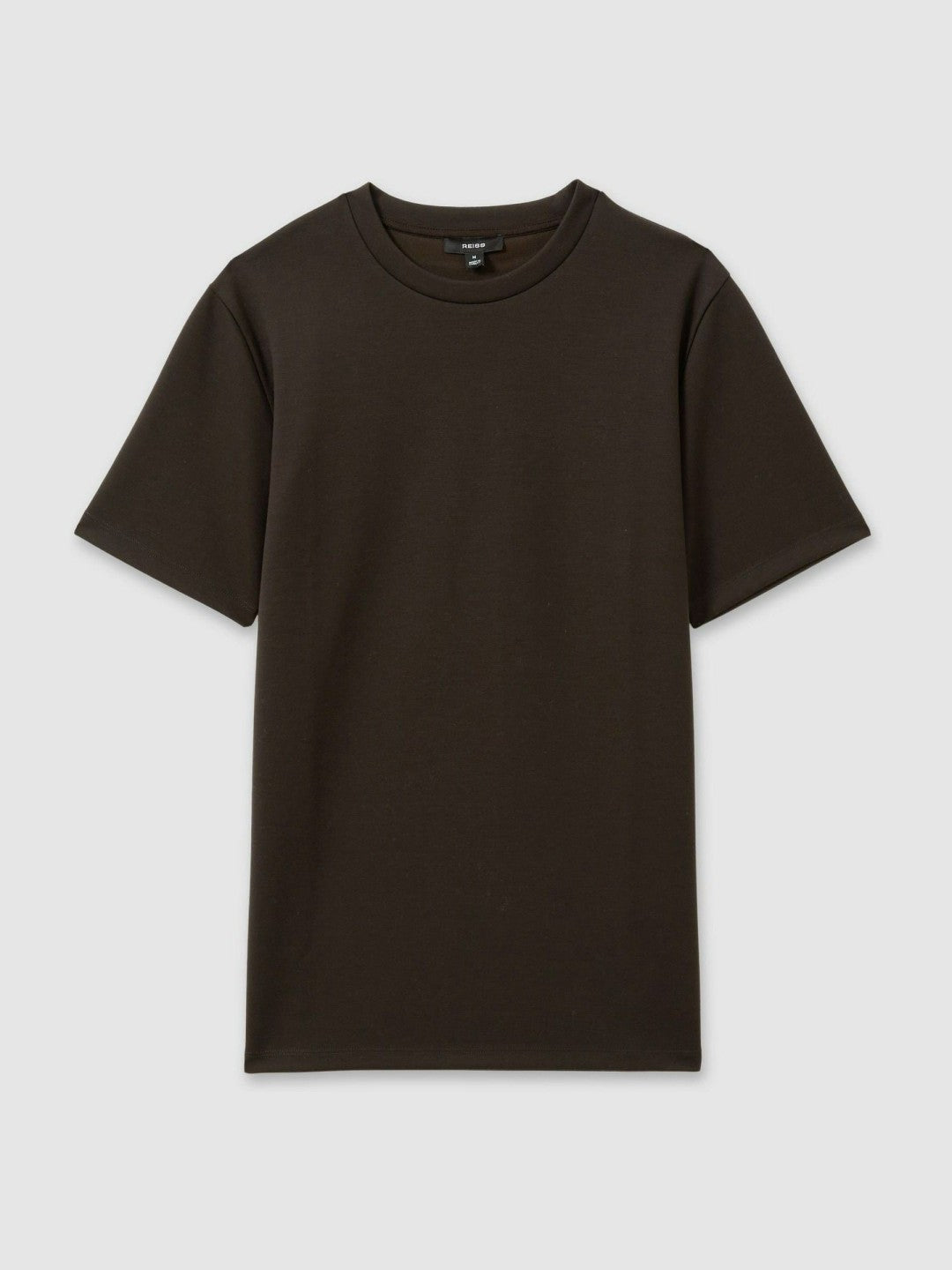 Interlock Jersey Crew Neck T-Shirt in Chocolate Brown | Reiss Men Best Seller