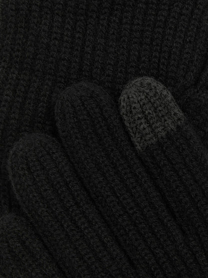 Ribbed-Merino Touchscreen Gloves in Black | Reiss Men Recommended