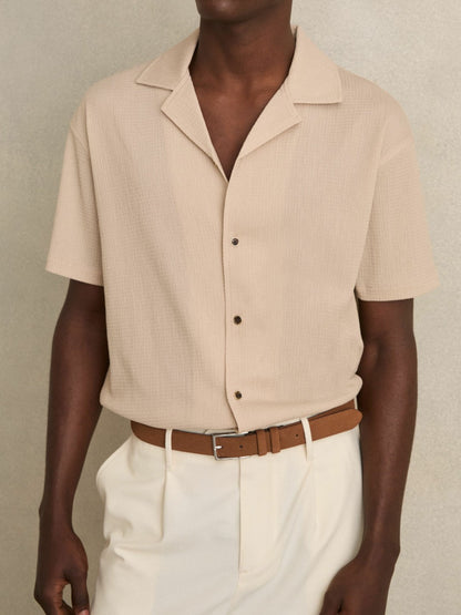 Suede Belt in Light Tan | Reiss Men Featured
