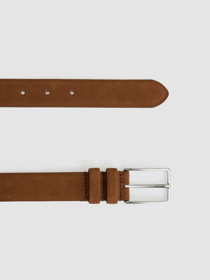 Suede Belt in Light Tan | Reiss Men Featured