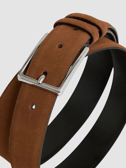 Suede Belt in Light Tan | Reiss Men Featured