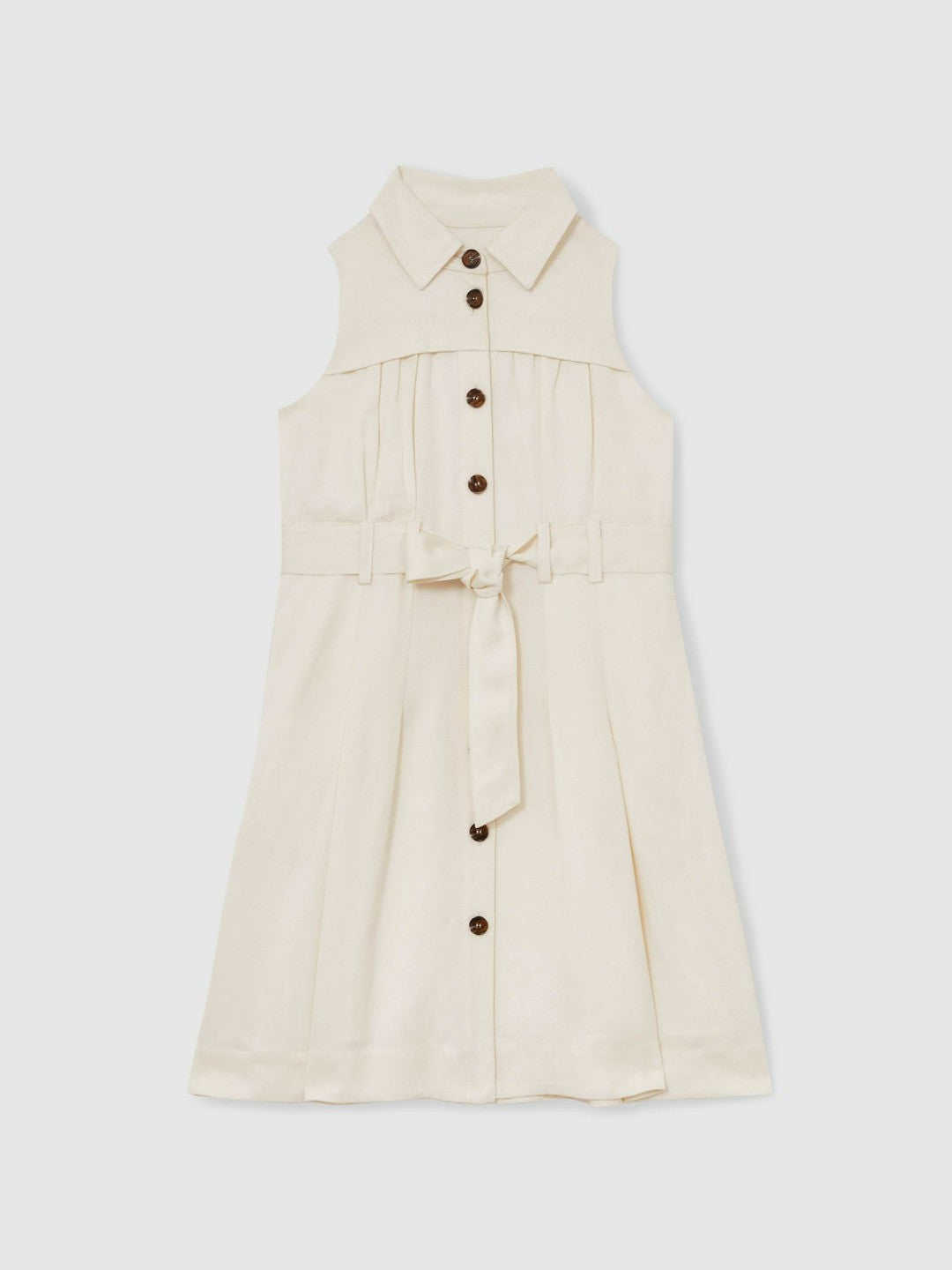 9-13 yrs Tie-Waist Collared Dress in Ivory | Reiss Children & Baby Trending