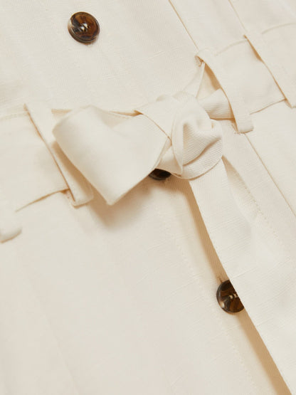 9-13 yrs Tie-Waist Collared Dress in Ivory | Reiss Children & Baby Trending