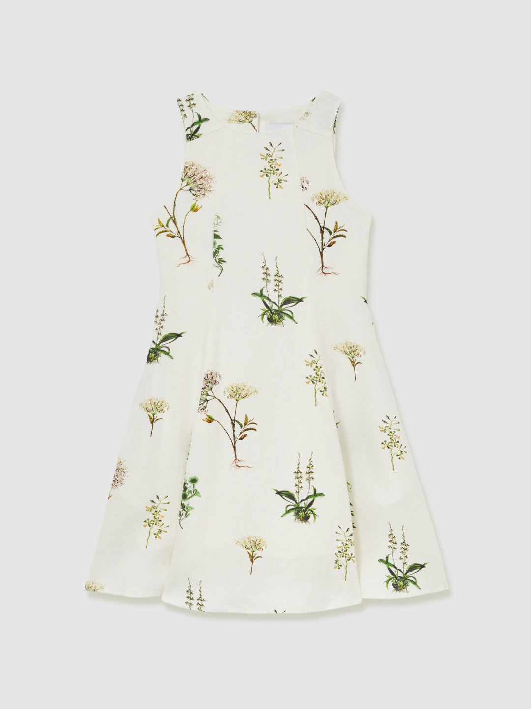 9-13 yrs  | NYBG Linen Floral Flared Dress in Ivory | Reiss Children & Baby Exclusive