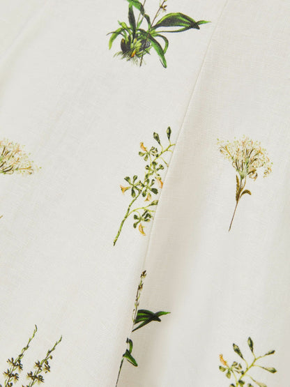 9-13 yrs  | NYBG Linen Floral Flared Dress in Ivory | Reiss Children & Baby Exclusive