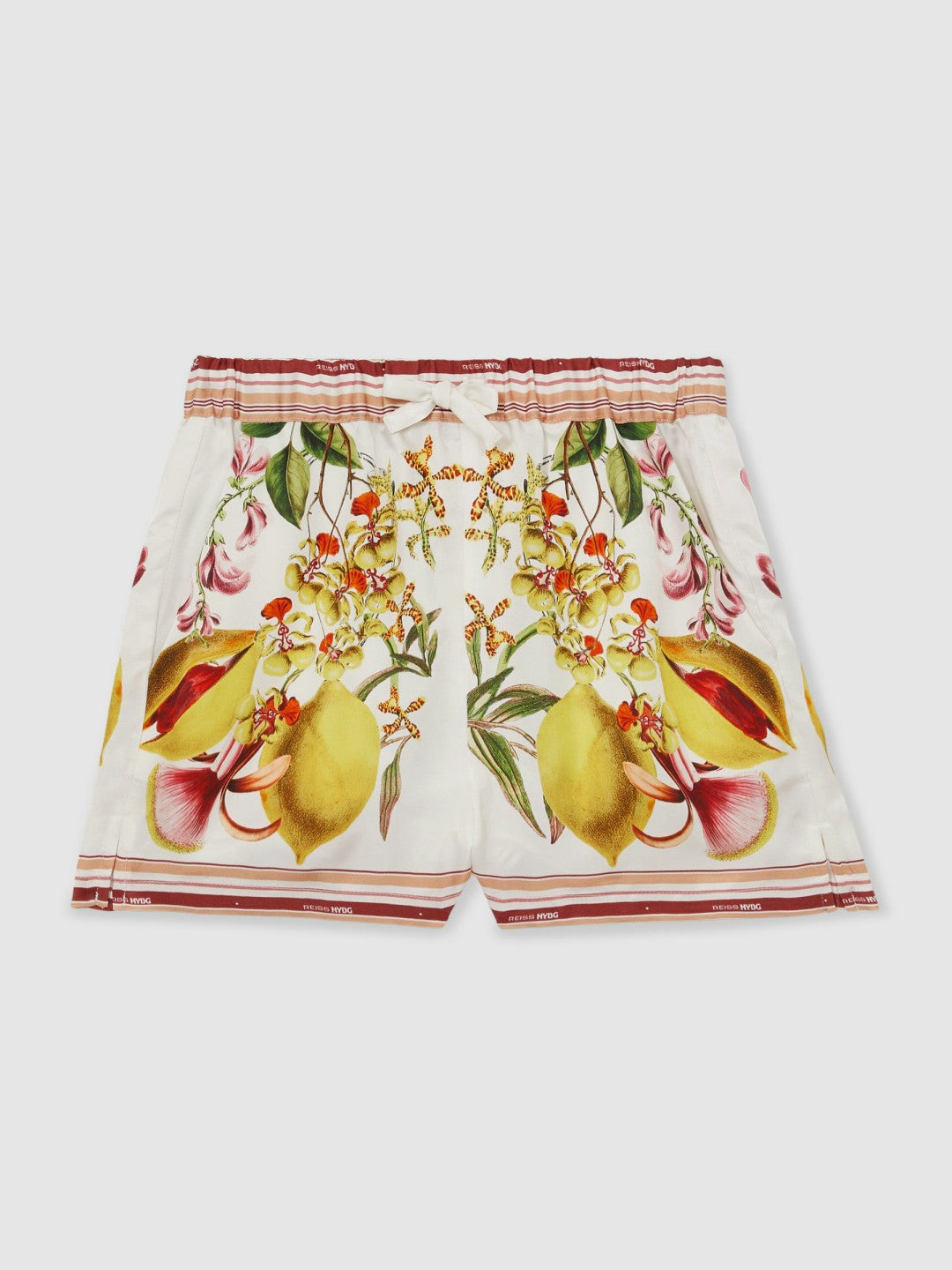 13-14 yrs  | NYBG Satin Floral-Print Shorts in Ivory | Reiss Children & Baby Best Seller