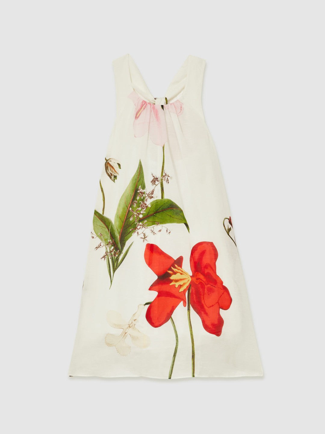 13-14 yrs  | NYBG Floral Maxi Dress With Linen in Ivory | Reiss Children & Baby Trending