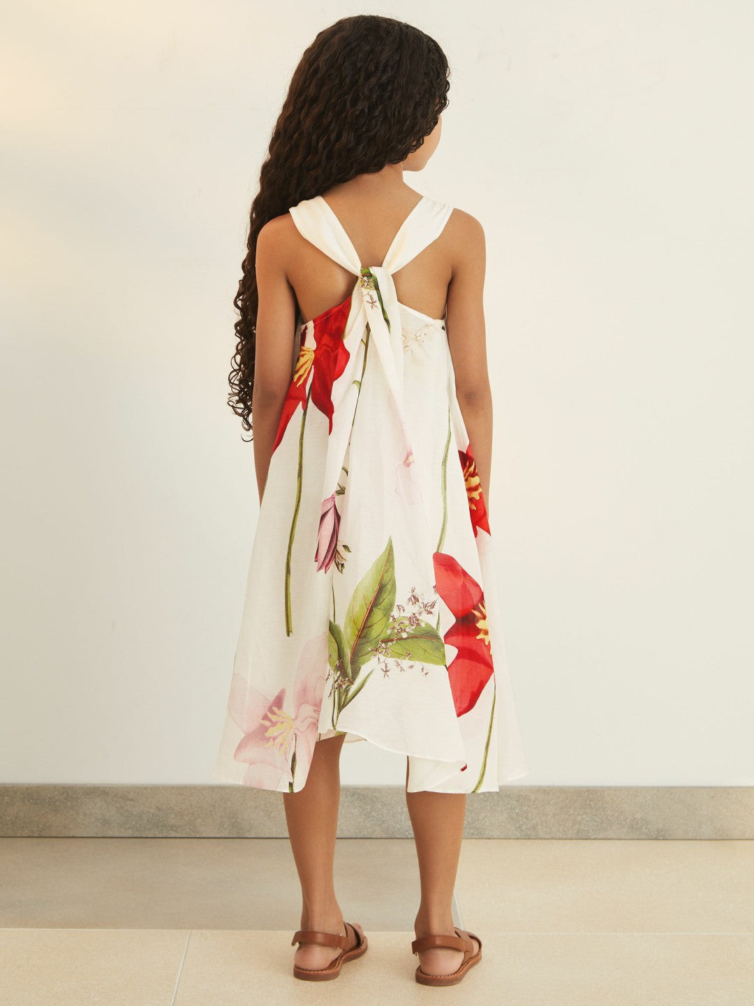 13-14 yrs  | NYBG Floral Maxi Dress With Linen in Ivory | Reiss Children & Baby Trending