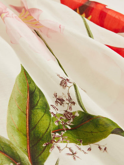 13-14 yrs  | NYBG Floral Maxi Dress With Linen in Ivory | Reiss Children & Baby Trending