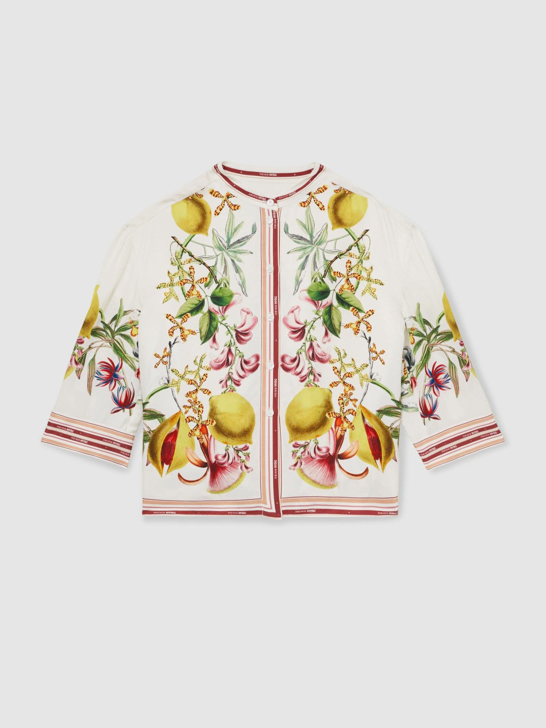 4-9 yrs  | NYBG Satin Floral-Print Shirt in Ivory | Reiss Children & Baby New
